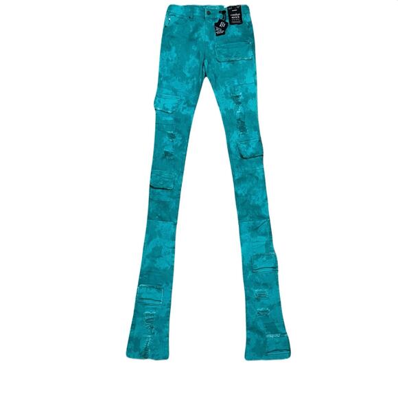 Si Tu Veux Mint Green Superstack Men’s Jean’s Size 36 Billy Jean’s
